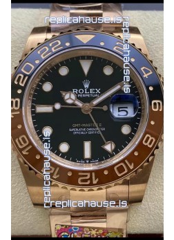 Rolex GMT Masters II M126715CHNR Everose Gold Swiss Replica 1:1 Mirror Watch - 904L Steel 