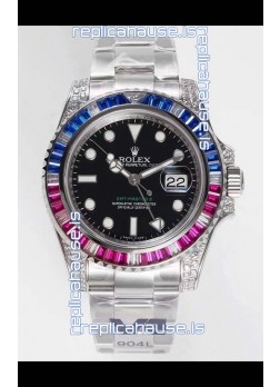 Rolex GMT Masters II Diamonds Swiss watch in 904L Case - 1:1 Mirror Quality