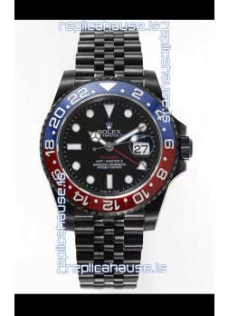 Rolex GMT Masters II REF.126710BLRO PEPSI BLAKEN Swiss Replica - 904L Steel in DLC Coating