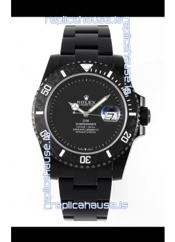 Rolex Submariner DiW DLC Coated Steel Casing Black Ceramic Bezel Edition Watch 