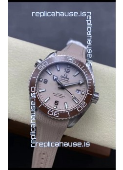 Omega Seamaster Planet Ocean 600M 43.50 MM Steel Casing with Beige Dial 1:1 Mirror Replica