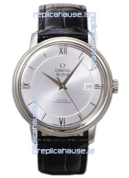 Omega De-Ville Annual Co-Axial Swiss Replica Watch 1:1 Mirror Edition in Steel Dial 39.5MM