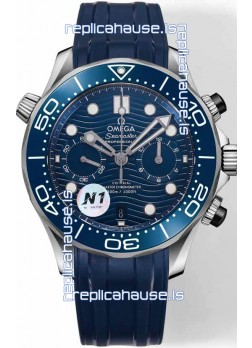 Omega Seamaster Co-Axial Master Chronograph Stainless Steel Blue Strap 44MM 1:1 Mirror Replica