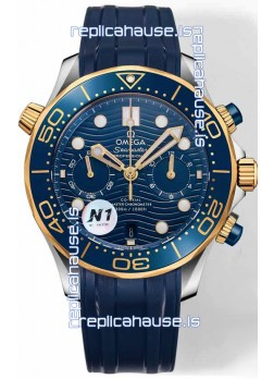 Omega Seamaster Co-Axial Master Chronograph Two Tone Blue Dial 44MM 1:1 Mirror Replica