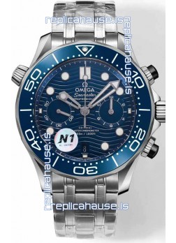 Omega Seamaster Co-Axial Master Chronograph Stainless Steel Blue Dial 44MM 1:1 Mirror Replica