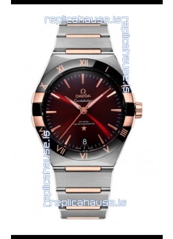 Omega Co-Axial Constellation Two Tone Black Burgundy Dial 1:1 Mirror Replica 41MM