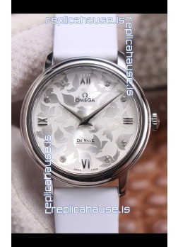 Omega De Ville Floral Dial Swiss Quartz Movement in Steel Casing 