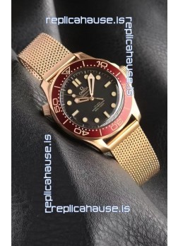Omega Seamaster Super Clone 300M Diver Rose Gold Black Dial Edition Watch 