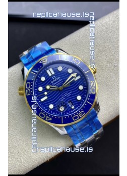 Omega Seamaster 300M Co-Axial Master Chronometer Blue Dial Two Tone Casing 1:1 Mirror Replica
