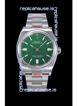 Rolex Oyster Perpetual REF#124300 41MM Cal.3230 Movement Swiss Replica Green Dial 904L Steel 1:1 Mirror Replica Watch