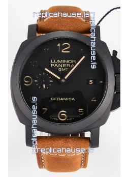 Panerai Super Clone Luminor Marina 42MM PAM441 GMT Ceramica Case Swiss Replica Watch