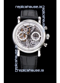Patek Philippe Complications Skeleton Chronograph Watch in 904L Steel Case