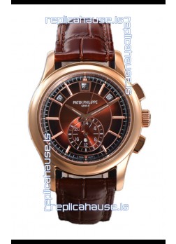 Patek Philippe 5205 Complications Moonphase Brown Dial 1:1 Mirror Swiss Replica Watch