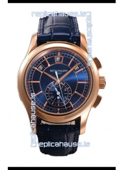 Patek Philippe 5205 Complications Moonphase Blue Dial 1:1 Mirror Swiss Replica Watch