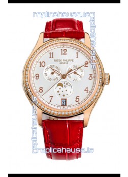 Patek Philippe Complications 4948G Annual Calendar Moonphase White Dial Rose Gold Swiss Replica