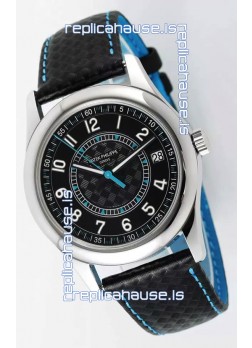 Patek Philippe Calatrava 6007 Black Dial Blue Hands 904L Steel Casing 1:1 Mirror Replica Watch