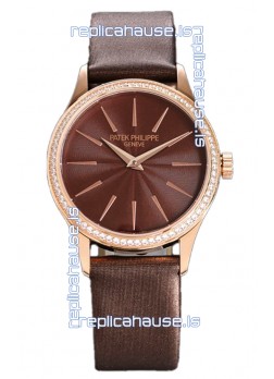 Patek Philippe Calatrava 4997 Ladies Rose Gold Brown Dial with Swiss Automatic Movement Watch
