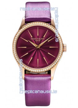 Patek Philippe Calatrava 4997 Ladies Rose Gold Pink Dial with Swiss Automatic Movement Watch