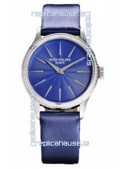 Patek Philippe Calatrava 4997 Ladies Steel Case Blue Dial with Swiss Automatic Movement Watch