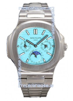 Patek Philippe Nautilus 5740 Perpetual Calendar White Gold Tiffany Dial Swiss Replica Watch 
