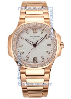 Patek Philippe Nautilus 7118R 35MM 1:1 Rose Gold White Dial 1:1 Mirror Replica Watch