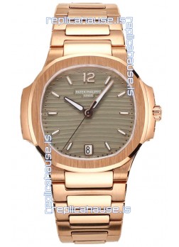 Patek Philippe Nautilus 7118R 35MM 1:1 Rose Gold Grey Dial 1:1 Mirror Replica Watch