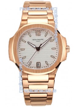 Patek Philippe Nautilus 7118R 35MM 1:1 Rose Gold White Dial 1:1 Mirror Replica Watch