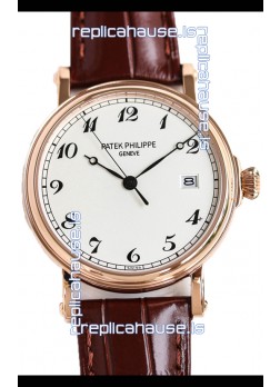 Patek Philippe Calatrava 5153J Rose Gold 1:1 Mirror Swiss Replica Watch 