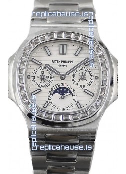 Patek Philippe Nautilus 5740 Perpetual Calendar Stainless Steel White Dial Swiss Replica Watch 