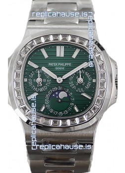 Patek Philippe Nautilus 5740 Perpetual Calendar Stainless Steel Green Dial Swiss Replica Watch 