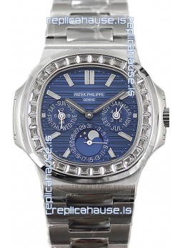 Patek Philippe Nautilus 5740 Perpetual Calendar Stainless Steel Blue Dial Swiss Replica Watch 