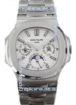 Patek Philippe Nautilus 5740 Perpetual Calendar Stainless Steel White Dial Swiss Replica Watch 