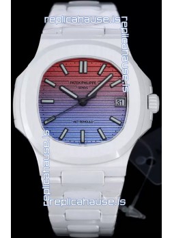Patek Philippe Nautilus 5711 AET Remould White Ceramic Edition Gradient Dial Swiss Replica Watch