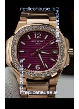 Patek Philippe Nautilus 7010/1R-013 Rose Gold Casing 32MM Swiss Quartz 1:1 Mirror Replica