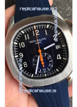 Patek Philippe Aquanaut 5968 Chronograph Steel Casing Blue Dial Watch in Swiss Automatic Movement