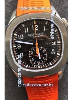 Patek Philippe Aquanaut 5968 Chronograph Steel Casing Orange Strap Watch in Swiss Automatic Movement