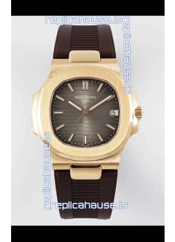 Patek Philippe Nautilus 5711/1R-001 1:1 Mirror Replica in 904L Steel Rose Gold Brown Dial
