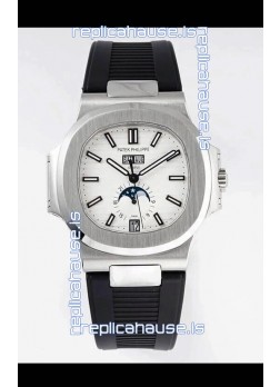 Patek Philippe Nautilus 5726A 1:1 Mirror Swiss Watch White Dial Rubber Strap