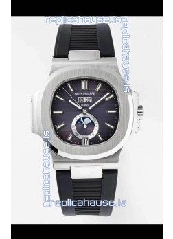 Patek Philippe Nautilus 5726A 1:1 Mirror Swiss Watch Blue Dial Rubber Strap