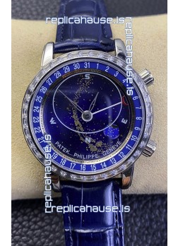 Patek Philippe 6104G Grand Compilations Handwind Swiss Replica Watch - Diamonds Bezel
