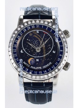 Patek Philippe 6104 Grand Complications Superclone Watch in Stainless Steel - Diamonds Bezel 