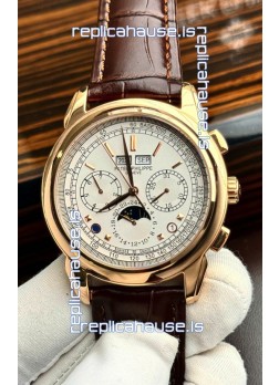 Patek Philippe Grand Complications 5270 Swiss Replica Watch in Rose Gold Casing White Dial