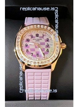Patek Philippe Super Clone Aquanaut LUCE 5072R Rose Gold Automatic in Pink Dial 35MM
