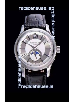 Patek Philippe 5205-001 Complications MoonPhase 1:1 Mirror Swiss Replica Watch Steel Grey Dial