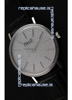 Piaget Altiplano G0A36128 Paved Diam Dial Swiss Quartz Replica Watch in Steel Case
