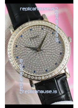 Piaget Altiplano G0A36128 Paved Diamonds Dial Swiss Quartz Replica Watch in Steel Case