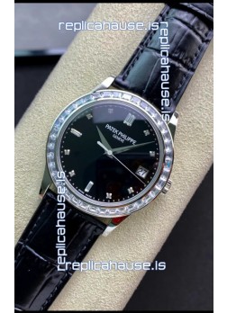 Patek Philippe Calatrava 5298P-012 in Black Dial 1:1 Mirror Replica 904L Steel Swiss Watch