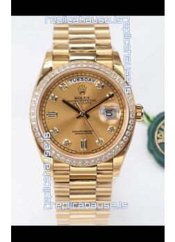 Rolex Day Date Presidential 18K Yellow Gold Watch 36MM - Gold Dial 1:1 Mirror Quality