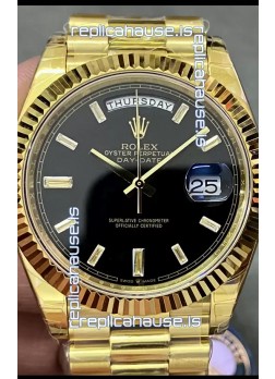 Rolex Day Date Presidential 18K Yellow Gold Watch 40MM - Black Dial 1:1 Mirror Quality