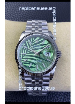 Rolex Datejust Cal.3235 Movement 1:1 Mirror Replica 904L Steel 36MM - Green Palm-Motif Dial